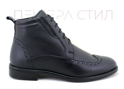 Мъжки официални боти от естествена кожа в черно, модел Бьорн