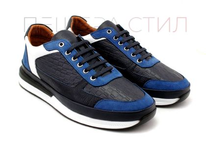 Мъжки обувки в синьо - Модел Франко.