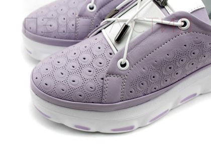 Дамски, ежедневни обувки в лилаво и бяло - Модел Каролайн.