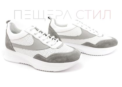 Pantofi sport dama in alb si gri - Model Ophelia.