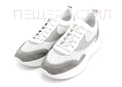 Дамски, спортни обувки в бяло и сиво - Модел Офелия.