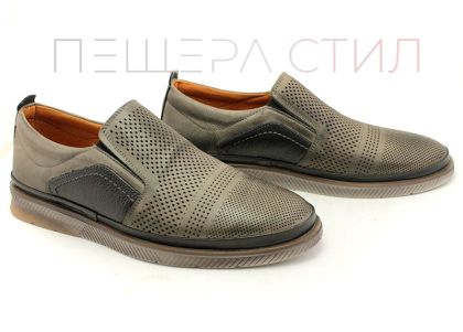 Pantofi casual barbatesti de culoare gri-bej - Model Marek.