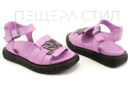 Дамски сандали от естествена кожа в лилаво - Модел Астрид.