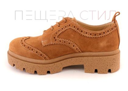 Дамски, ежедневни обувки от естествен велур в светло кафяво - Модел Елизабет