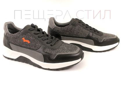 Мъжки спортни обувки от естествена кожа в черно - Модел Аделин