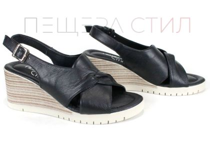 дамски сандали Elegant Black, страничен изглед