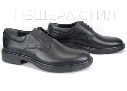 Мъжки официални обувки Inverno Classico – черна естествена кожа с дебело зимно ходило