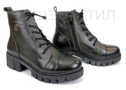 дамски кубинки Forte Ombra естествена кожа със състарен ефект и топъл хастар