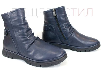 дамски боти Lina Arte естествена кожа тъмносини