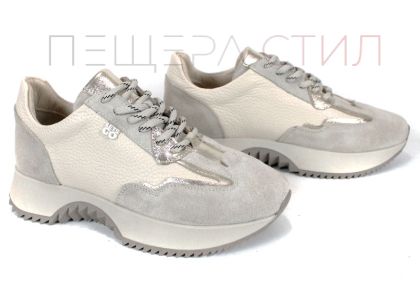 дамски сникърси Luna Alba естествена кожа велур бежови