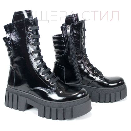 дамски кубинки nova rebel черен естествен лак