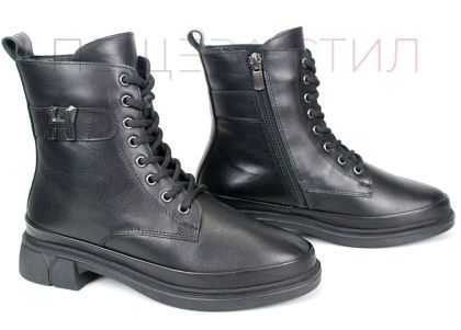 дамски кубинки Noir Forte естествена кожа черни