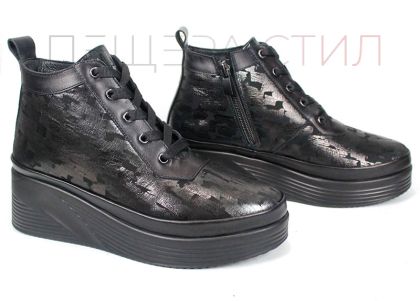 Дамски боти Perle Noire от естествена кожа в тъмна перла