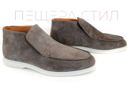 Мъжки обувки Velour Notte от естествен велур в таупе