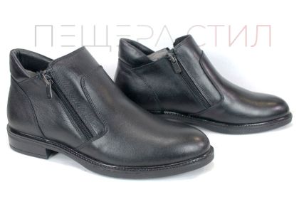 Мъжки официални боти Linea Doppio – естествена кожа, два ципа, топъл хастар