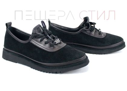 Дамски обувки големи размери Linea Forma в черен цвят