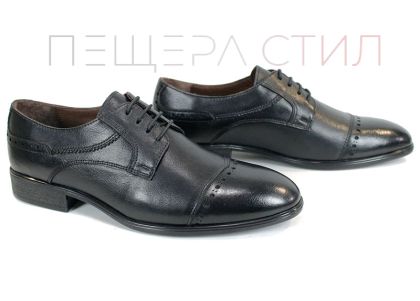 Мъжки официални обувки Marco Stilé от естествена черна кожа