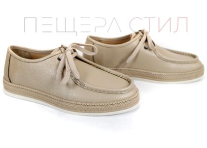 Мъжки мокасини City Mark от естествена кожа в бежов цвят