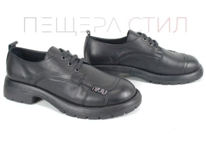 Дамски ежедневни обувки Alma Walk от естествена кожа в черен цвят