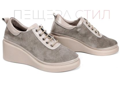 дамски обувки Linea Ease визон велур и кожа