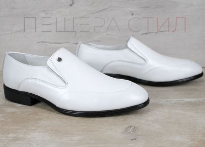 Мъжки официални обувки Aurelio Forma от естествена кожа в бял цвят