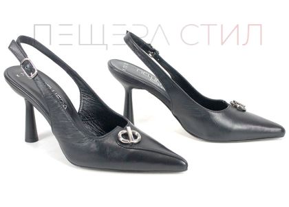 дамски елегантни сандали Sienna Flow черни кожа