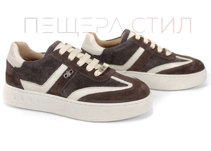 Dorelle Vita – дамски сникърси от естествен велур в тъмно кафяво с бежови акценти