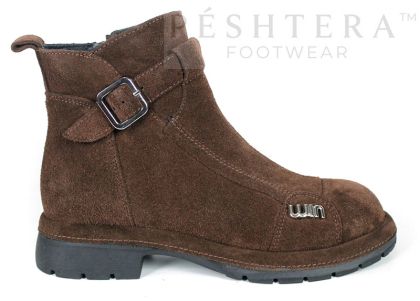 Noir Stella women's winter boots in genuine dark brown suede