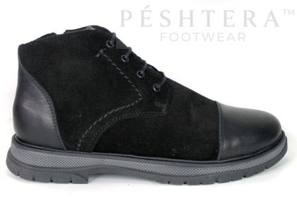 Antonio Velasco men's chukka boots in black genuine suede and leather
