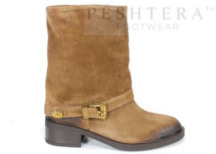 Isabella Marconi – Women's Suede Boots in Tobacco Brown