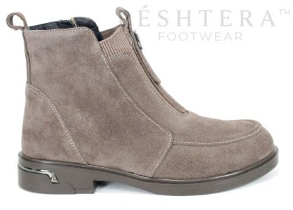 Emilia Soriano women's mink suede ankle boots with warm plush lining
