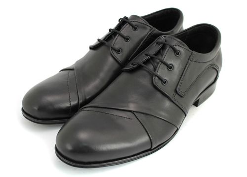 Pantofi eleganti barbati din piele naturală negru Y 7690 CH