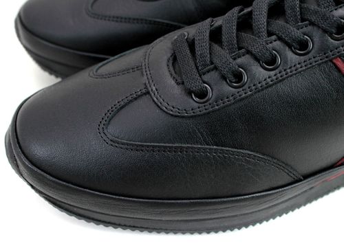 Мъжки обувки от естествена кожа в черно с бордо елементи 1791 CH