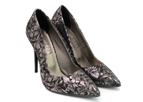 Дамски вечерни официални обувки от естествен набук - 178120 ch