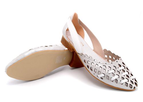 Дамски летни обувки от естествена кожа в сиво 112 SV