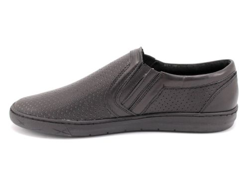 Pantofi barbati de vara cu perforatie fina in negru Y 103-k CH