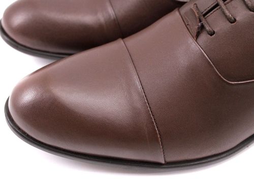 Мъжки официални обувки в тъмно кафяво 1654 K
