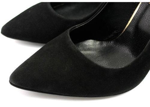 Pantofi eleganti dama din nubuc natural în negru 178 CH