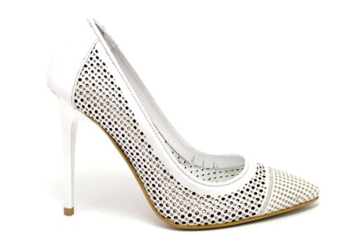 Дамски официални обувки изработени от естествена кожа със перлен ефект - 2202 B