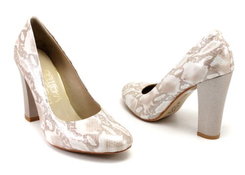 Дамски официални обувки от естествена кожа в бежово 78 VZ