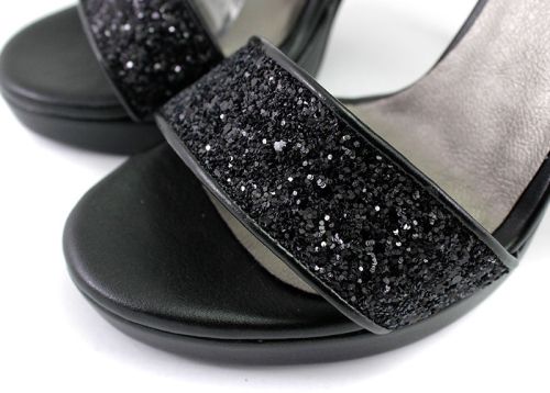 Sandale elegante dama cu platforma in negru 884-1 CH