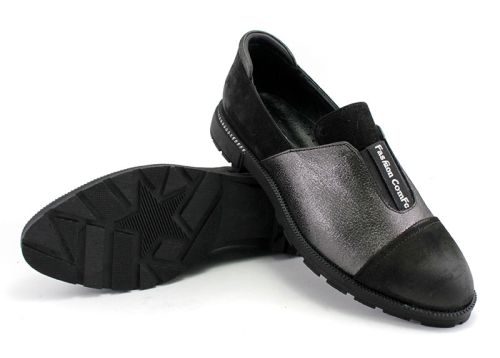 Дамски обувки от естествена кожа в черно 116 CH