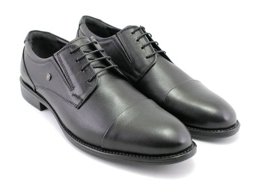 Мъжки обувки от естествена кожа в черно 1225 CH