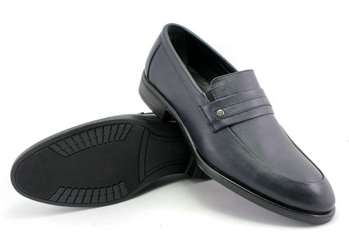 Мъжки обувки от естествена кожа в тъмно синьо 908 SN