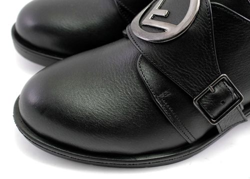 Дамски ежедневни обувки изработени от естествена кожа в черно - 0234 CH
