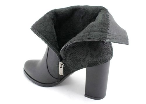 Дамски боти от естествена кожа в черно 316 CH