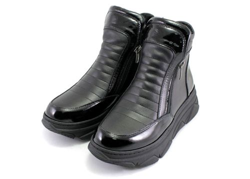 Pantofi dama sport de iarnă, realizată din piele naturală în negru 567 CH