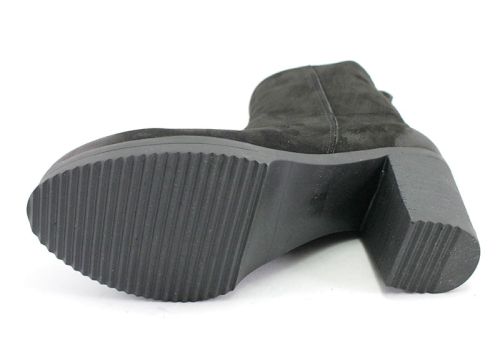 Botine de damă din nubuc natural negru K-40 CH