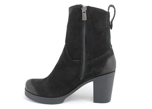 Botine de damă din nubuc natural negru K-40 CH