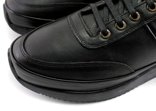 Pantofi casual barbati din piele naturala cu sireturi in negru model Aldo